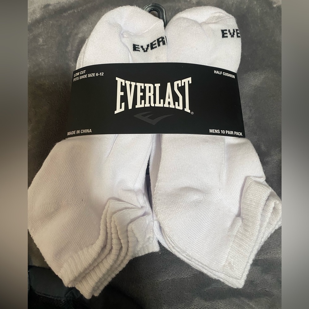Everlast Athletic White Socks 10 Pack